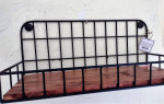 Metal & Wood Wall Shelf w/Hooks