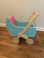 ♥ ♥ ♥ DUSHI WOODEN PUSH & PLAY DOLL STROLLER / BUGGY ~ Excellent