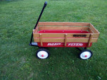 Radio Flyer wagon with wood sides
