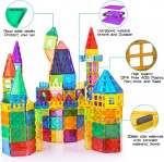 130PCS Clear Magnetic Tiles Building Blocks