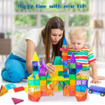 130PCS Clear Magnetic Tiles Building Blocks