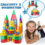 130PCS Clear Magnetic Tiles Building Blocks