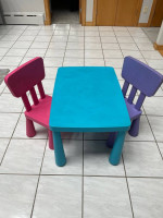 3 Piece Ikea Kid Size Outdoor Table and Chair Set