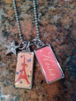 Vintage 'Lucy Lu' Designs ball chain necklace dog tag