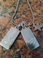 Vintage 'Lucy Lu' Designs ball chain necklace dog tag