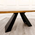 Edmunds Solid Wood Top Black Pedestal Base Dining Table Set