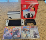 nintendo switch oled console bundle with games