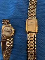 Women’s Timex and men’s Seiko watches