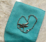 Tiffany & Co - Solid 18k White Gold - Diamond Dragonfly Charm Bracelet