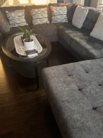 Ashley Dark Grey 3 piece sectional Sofa with Pillows