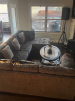 Ashley Dark Grey 3 piece sectional Sofa with Pillows