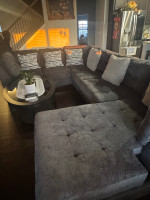 Ashley Dark Grey 3 piece sectional Sofa with Pillows
