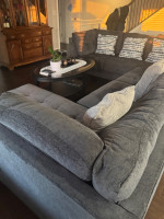 Ashley Dark Grey 3 piece sectional Sofa with Pillows