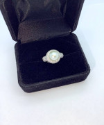 18k Diamond Pearl Ring