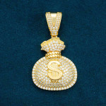Money Bag Pendant 14K Gold