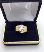 14k Mens Solitaire Diamond Ring
