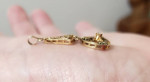 Antique Victorian Edwardian 14K Yellow Gold Lavalier Diamond Pendant