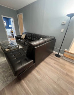 Leather couch with ottoman (moving sale)