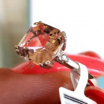 New 2.18 Carat Morganite Solitaire & Diamond Ring 10K White Gold