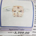 New 2.18 Carat Morganite Solitaire & Diamond Ring 10K White Gold