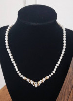 Freshwater Pearl & White Sapphire Silver Gold Vermeil Vahan Necklace