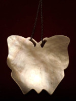Carved Mother of Pearl Butterfly Necklace 17"
