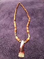 1970s Necklace 17", and amethyst/turquoise/silver pendant