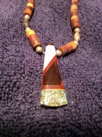 1970s Necklace 17", and amethyst/turquoise/silver pendant