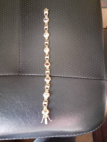 Gorgeous multi real Stone bracelet in 14kt over silver