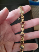 Gorgeous multi real Stone bracelet in 14kt over silver