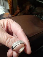 Gorgeous Moissanite diamond ring double row, size 7