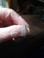 Gorgeous Moissanite diamond ring double row, size 7