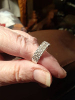 Gorgeous Moissanite diamond ring double row, size 7