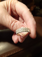 Gorgeous Moissanite diamond ring double row, size 7