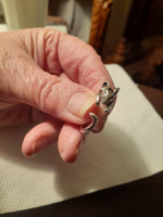 Adorable sterling silver Mouse ring