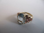 14 KT YG TOURMALINE/ AQUAMARINE SIZE 6 RING