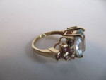 14 KT YG TOURMALINE/ AQUAMARINE SIZE 6 RING