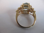 14 KT YG TOURMALINE/ AQUAMARINE SIZE 6 RING