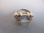 14 KT YG TOURMALINE/ AQUAMARINE SIZE 6 RING