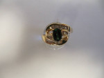JAN. BIRTHSTONE 14KT YG  TSAVORITE GARNET/ DIAMONDS RING Size 7