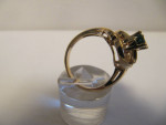 JAN. BIRTHSTONE 14KT YG  TSAVORITE GARNET/ DIAMONDS RING Size 7