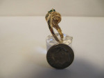 JAN. BIRTHSTONE 14KT YG  TSAVORITE GARNET/ DIAMONDS RING Size 7