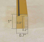 Wood Picture Frame Gold and Silver. Width 0.7" x Height 1".