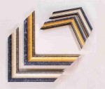 Wood Photo Frame Spotted with Silver and Gold Stripe. Width 1.1" Height 0.75"