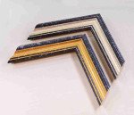 Wood Photo Frame Spotted with Silver and Gold Stripe. Width 1.1" Height 0.75"