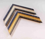 Wood Photo Frame Spotted with Silver and Gold Stripe. Width 1.1" Height 0.75"