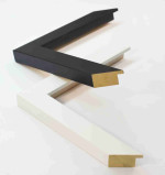 Modern Universal Wooden Stylish Frame Black and White for Paintings, Posters, Photos and Interior Posters. Frame Width 1.2" x Height 0.9"