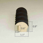 Unusual embossed wooden frame in black, 1.1 inches wide, 0.9 inches high.