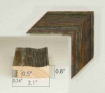 Rustic Distressed Wood Picture Frame 2.1" Wide x 0.8" High.