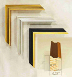 Modern Stylish Wooden Frame Gold Silver Black 0.75" Width 1" Height.